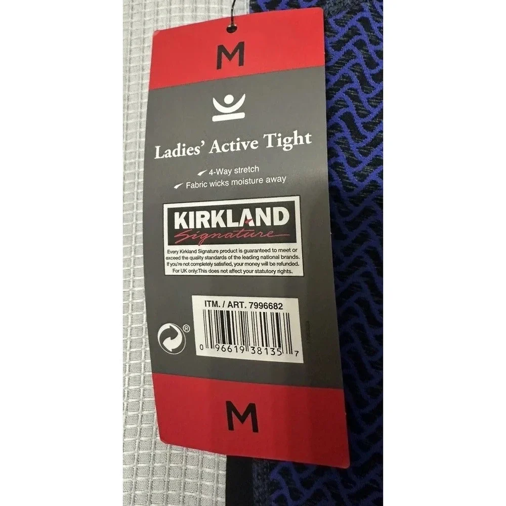 Kirkland Signature Ladies' Jacquard Active Tight Legging Size M‎ Blue